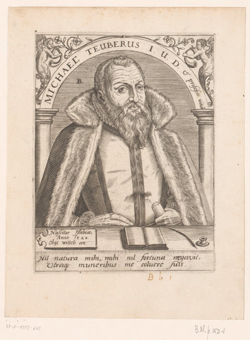 Portrait of Michael Teuber, Robert Boissard, 1597 - 1599 Canvas Print