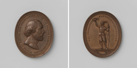 Neerlands Handboog Schutterijen, medal in honour of William III, King of the Netherlands, David van der Kellen (1804-1879), 1851 Canvas Print