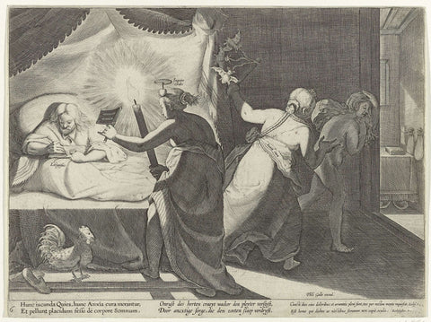 Sleepless nights for the prosecutor, Cornelis Galle (I), c. 1595 - c. 1597 Canvas Print