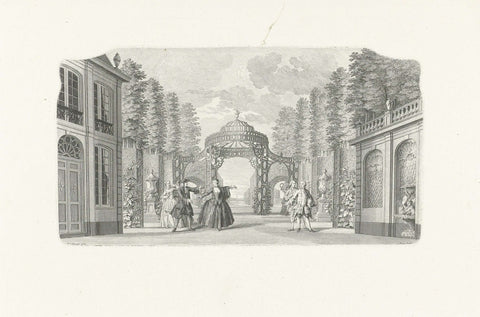 Theatre décor: De Nieuwe Tuin, Jan Punt, 1760 - 1765 Canvas Print