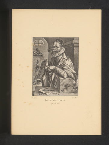 Reproduction of an engraving of a portrait of Jacob de Gheyn by Hendrick Hondius, Joseph Maes, c. 1872 - in or before 1877 Canvas Print