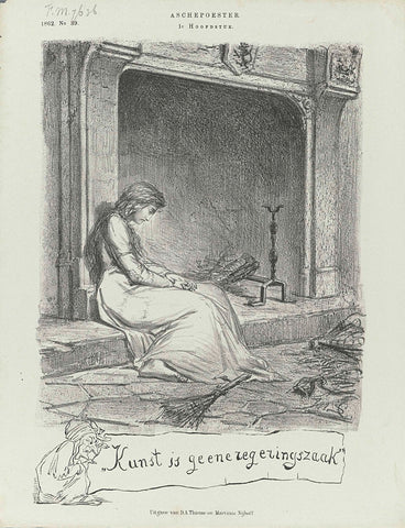 Cartoon on Thorbecke's refusal to encourage the arts through the purchase of paintings, 1862, Johan Michaël Schmidt Crans, 1862 Canvas Print