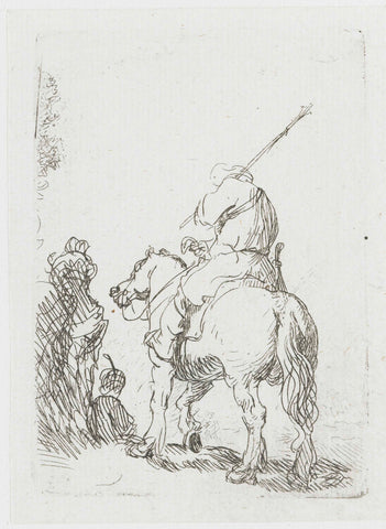 Turbaned soldier on horseback, Rembrandt van Rijn, c. 1629 Canvas Print