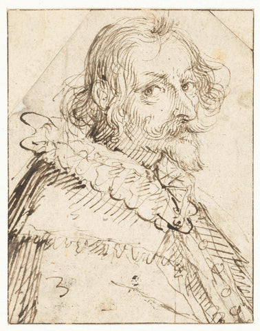 Portrait of an unknown man, Jacob de Gheyn (II) (school of), 1575 - 1679 Canvas Print