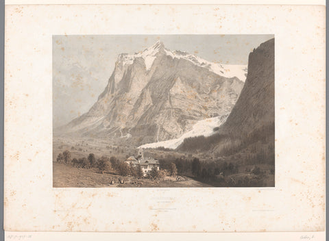 View of Grindelwald, Eugène Cicéri, 1859 Canvas Print