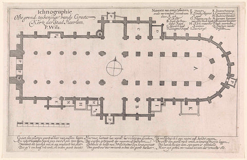 Map of the Sint-Bavokerk in Haarlem, Jan van de Velde (II), 1628 Canvas Print