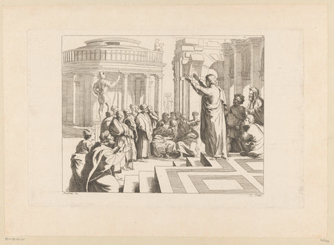 Preaching of Paul in Athens, Anne Claude Philippe Caylus, 1702 - 1765 Canvas Print