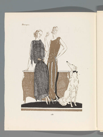 Gazette du Bon Ton, 1921 - No. 8 : p. 238: Twee japonnen van Doeuillet, Pierre Morgue, 1921 Canvas Print