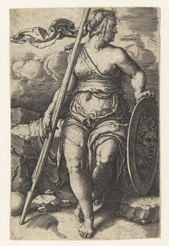 Pallas Athene, Lucas of Leyden, 1528 - 1532 Canvas Print