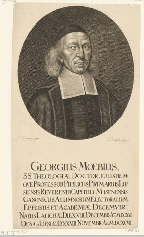 Portrait of Georg Moebius, Christian Romstet, 1665- 1721 Canvas Print