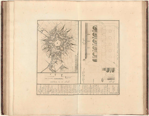 Map and cross section of the citadel of Tournai, 1709, Jacobus Harrewijn, 1709 Canvas Print
