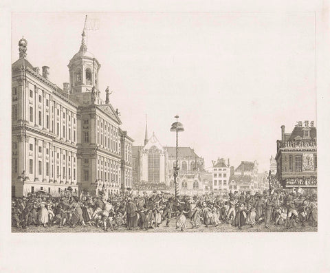 Feast of Freedom on Dam Square in Amsterdam, 4 March 1795, Reinier Vinkeles (I), 1795 Canvas Print