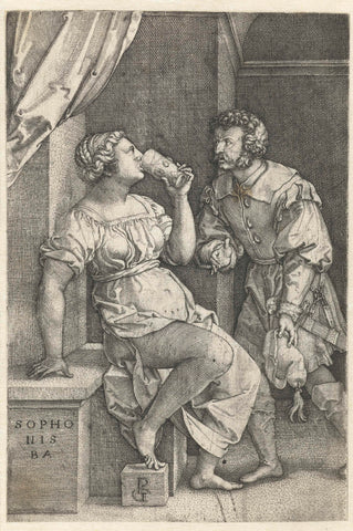 Sophonisba drinks poison, Georg Pencz, 1537 - 1541 Canvas Print