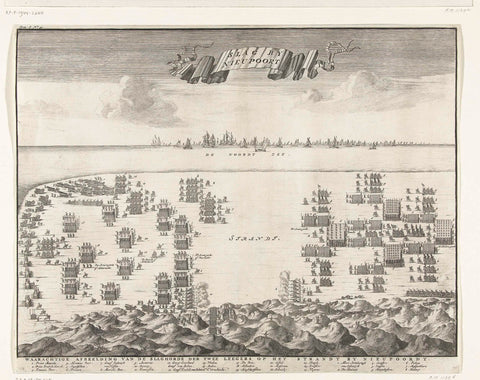 The State and Spanish armies face each other on the beach at Nieuwpoort, 1600, anonymous, 1730 Canvas Print