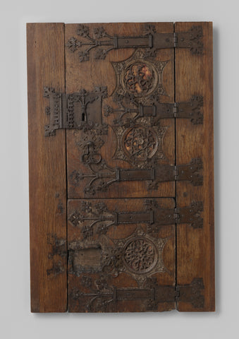 Door, consisting of an upper and a lower door, decorated with openwork traces, anonymous, 1500 Canvas Print