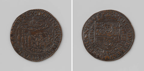 Victories of the Spanish troops in Flanders, calculation medal of the council of Finance, anonymous, 1584 Canvas Print