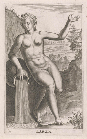 Waternimf Largia, Philips Galle, 1587 Canvas Print