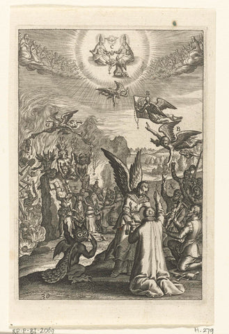 Emblem with man who learns that he likes God with good works, Boetius Adamsz. Bolswert, 1620 Canvas Print