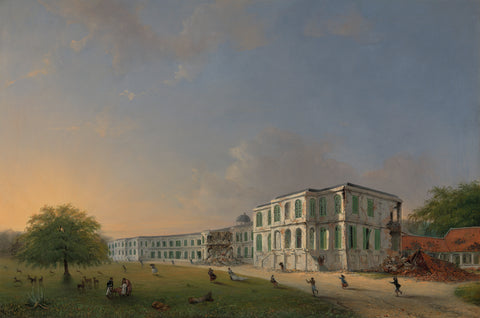 Front View of Buitenzorg Palace during the Earthquake of 10 October 1834, Willem Troost (II), 1834 - 1836 Canvas Print