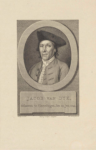 Portrait of Jacob van, Reinier Vinkeles (I), 1789 Canvas Print