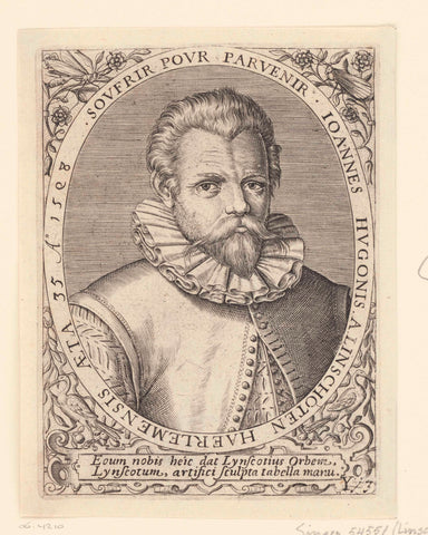 Portrait of Jan Huygen van Linschoten, Theodor de Bry, 1669 Canvas Print