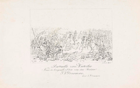 Battle of Waterloo, 1815, Nicolaas Pieneman, 1830- 1850 Canvas Print