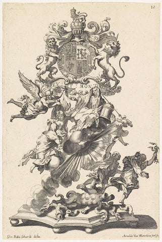 Allegory on the return of Great Britain to the catholic faith, Arnold van Westerhout, 1687 Canvas Print