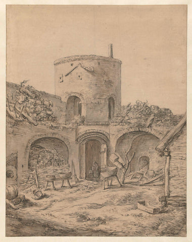 Tower of Huiet near Rees, Herman Saftleven, 1619 - 1685 Canvas Print