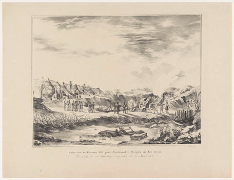 Ruin of stoelemat laboratory in Bergen op Zoom, 1831, Albertus Verhoesen, 1831 Canvas Print