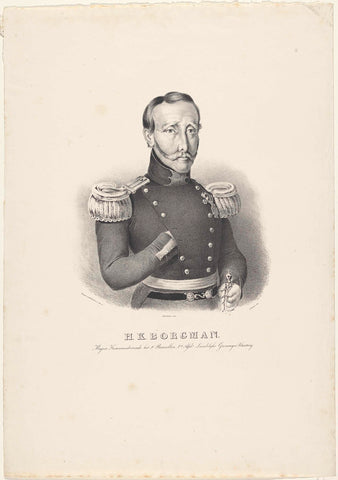 Portrait of Major Hindrik Klasen Borgman, anonymous, 1835 Canvas Print