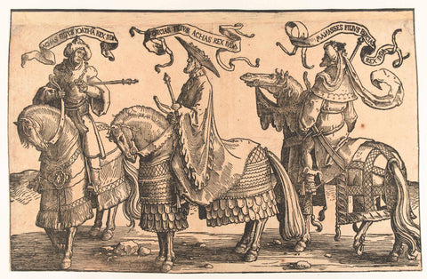 Kings Achaz, Hizkia and Manasse, Lucas van Leyden, 1518 - 1522 Canvas Print