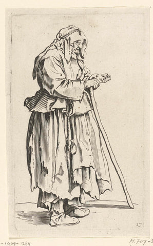 Beggar holding up her hand, Jacques Callot, 1622 - 1670 Canvas Print