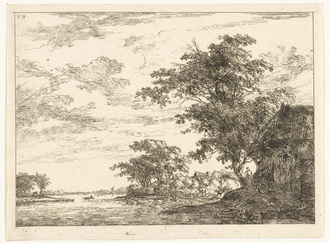 Landschap met slingerende rivier, Hermanus van Brussel, c. 1800 - in or before 1815 Canvas Print