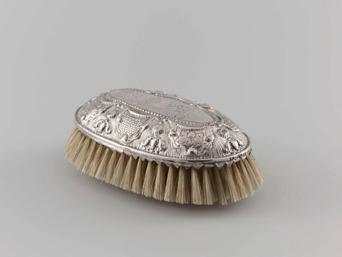 Brush with oval back of silver, Florianus van der Hoeff (attributed to), 1744 Canvas Print