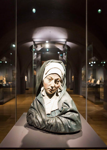 Exhibition Middle Ages 1100-1600 with Maria as Mater Dolorosa in the foreground, 2013 Canvas Print