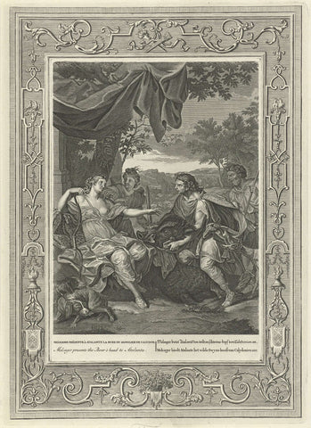 Meleager en Atalanta, Bernard Picart (workshop of), 1733 Canvas Print