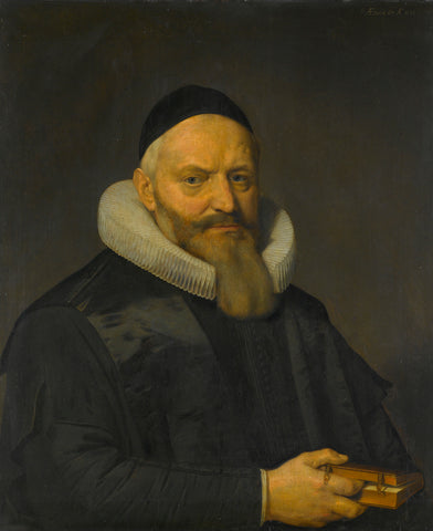 Portrait of Anthony de Wale (1573-1639). Professor of Theology at the University in Leiden, David Bailly, 1636 Canvas Print