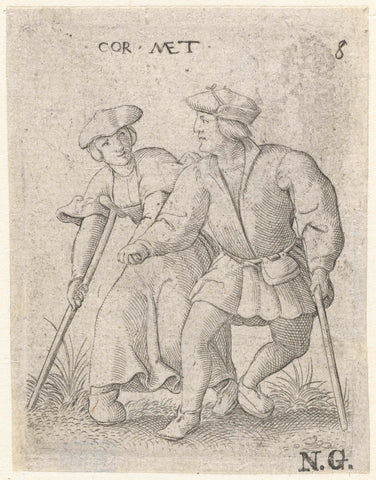 Cripples Dancing Hand in Hand Dressed as Citizens, Cornelis Massijs, 1577 Canvas Print