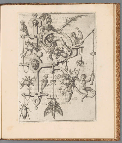 Letter R with king Rechabeam, Johann Theodor de Bry, 1595 Canvas Print