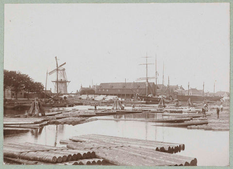 De Zuiderhaven te Harlingen, Frits Freerks Fontein Fz. (attributed to), c. 1903 Canvas Print