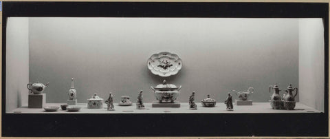 Display case with various objects, c. 1958 Canvas Print