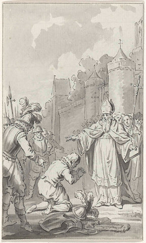 Dirk VI, Count of Holland, begs the Bishop of Utrecht for forgiveness, 1143, Jacobus Buys, 1787-1789 Canvas Print