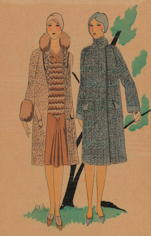 Très Parisien, 1928, No. 9: 8.- YOUTH. Coat in Kadsourah..., anonymous, 1928 Canvas Print