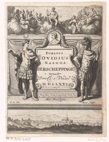 Title page for J. van Vondel's translation of P.O. Naso, Hercreppinge, Amsterdam 1671, Abraham Bloteling, 1671 Canvas Print