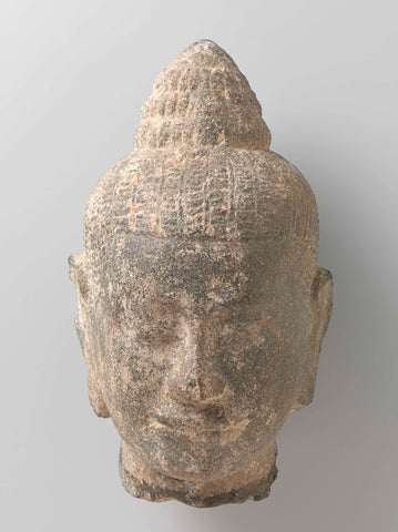 Head of a Buddha or deity, anonymous, 1175 - 1300 Canvas Print