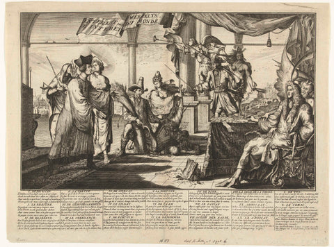 Cartoon of the legal profession profiting from human strife, 1687, Jacobus Harrewijn, 1687 Canvas Print