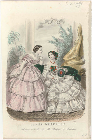 Dames weekblad, 1856, No. 2101 : Edition of H.A.M. Roelants (...), Anaïs Colin-Toudouze, 1856 Canvas Print