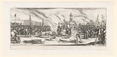 Punitive measures: the pyre, Jacques Callot, 1633 Canvas Print