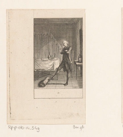 Yorick overdenkt het leven terwijl hij zijn bagage rond rolt, Daniel Nikolaus Chodowiecki, 1783 Canvas Print