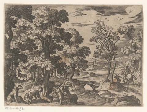 Landscape with Narcissus, Antonio Tempesta, 1565 - 1630 Canvas Print